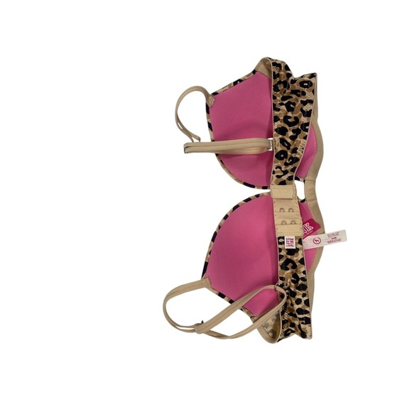Victoria Secret Pink Push up plunge leopard print bra 34B - Picture 3 of 8